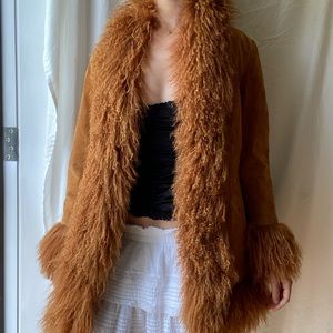 GENUINE PENNY LANE COAT VINTAGE MONGOLIAN SUEDE